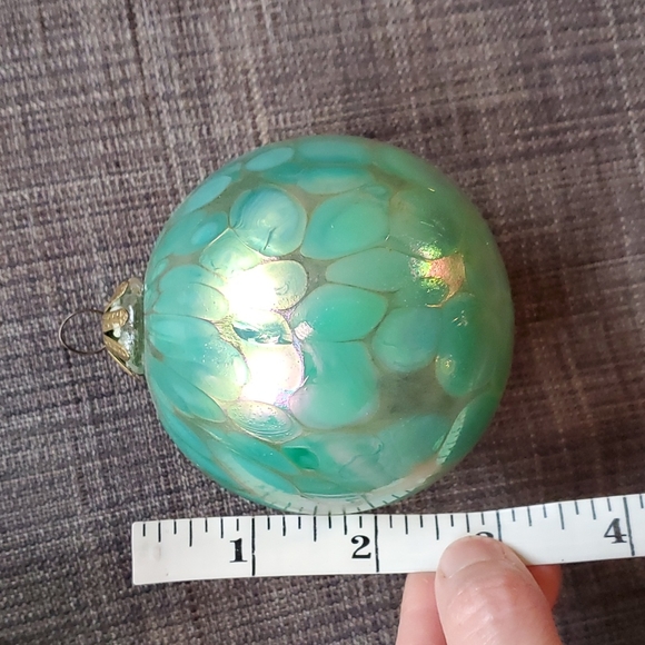Vintage West Germany opalescent green glass Christmas ornament - Picture 13 of 15